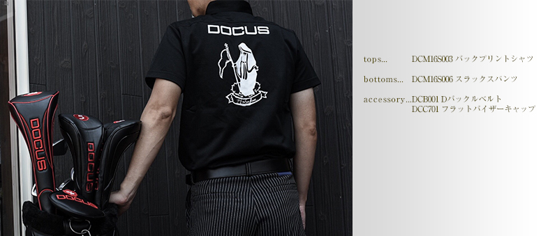 DOCUS バックプリントボタンダウンシャツ